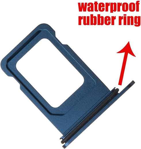 SIM Card Tray Holder Slot Replacement for iPhone 12 Pro and iPhone 12 Pro Max (Pacific Blue) with Waterproof Rubber Ring and Eject Pin (Single Sim Version)