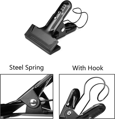 Backdrop Spring Clamps With Hook, 2 Pack of 4" Heavy Duty Clips for Photography Background Stands