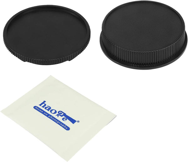 Haoge Camera Body Cap and Rear Lens Cap Cover Kit for Leica L Mount Camera Lens such as Leica T, Typ 701, TL, TL2, CL