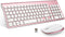 FENIFOX Wireless Keyboard and Mouse, Full-Size Compact, Whisper-Quiet, Compatible with Mac PC Laptop, Rose Gold Pink