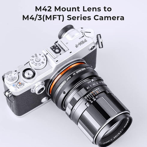 K&F Concept M42-M4/3 IV Lens Mount Adapter - Manual Focus Compatible with M42 Lens and Micro Four Thirds Camera