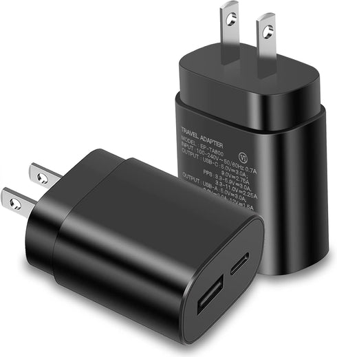 Type C Charger Fast Charging, 25W Dual Port USB-C Power Adapter, USB Wall Charger Compatible with Samsung Galaxy S21