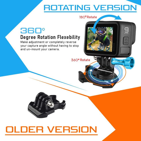 MiPremium Helmet Buckle Mount Adapter for GoPro Hero 12 11 10 9 8 7 6 5 4 3 Black Silver & Other Action Camera