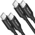 etguuds 12ft Long USB C to USB C Cable 2-Pack, 60W Fast Charger for iPhone 15 Pro Max, MacBook, Samsung Galaxy S24,