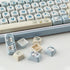 PBT Keycaps 138 Keys MOA Profile Cute Dye-Sublimation Blue-White Puppy Keycaps Set for Cherry Gateron MX Switches