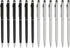 MECCANIXITY 12pcs 2 in 1 Universal Capacitive Stylus Pens for Touch Screens, Black Ink Ballpoint Pen with Stylus Tip