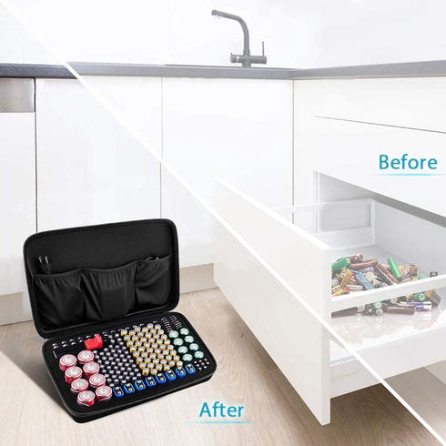 ShellKingdom Battery Organizer Storage Case with Tester, Hard Fireproof Waterproof Holder Box for 161 Batteries,