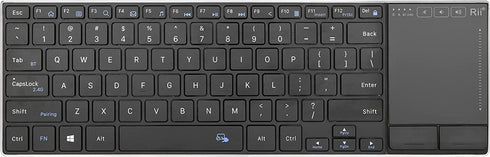Rii Wireless Bluetooth Keyboard, Multi Device Rechargeable with Touchpad, Ultra Slim, Compatible with PC, Mac, Laptop