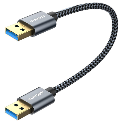 SUNGUY USB 3.0 Cable, 1FT USB Type A Male to Type A