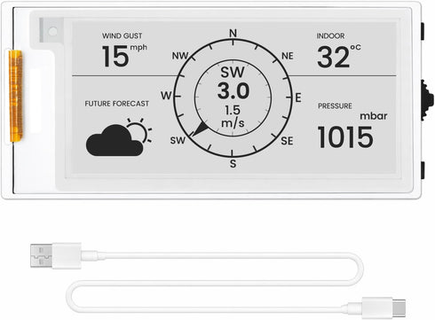 IoTeikXgo 2.13 Inch E-Ink Display with ESP32-S3 Development Board, Black/White E-Paper Display with