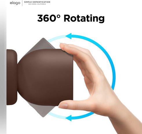 elago Silicone Cover for Google Nest Cam Outdoor/Indoor (Battery), Magnetic Mount Cover Included, Dark Brown