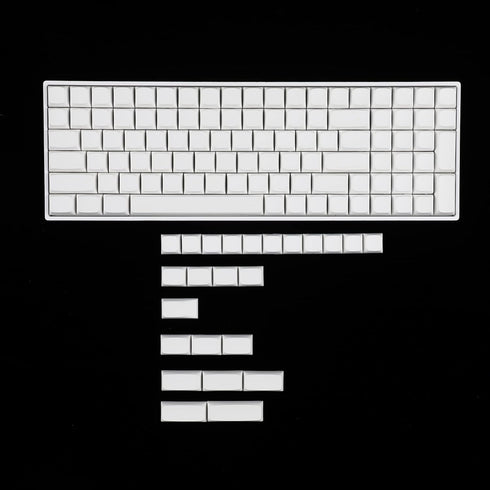 YMDK 124 Key White Blank ZDA XDA V2 PBT Keycaps for MX Keyboard 104 87 61 Melody 96 KBD75 ID80 GK64 SP84