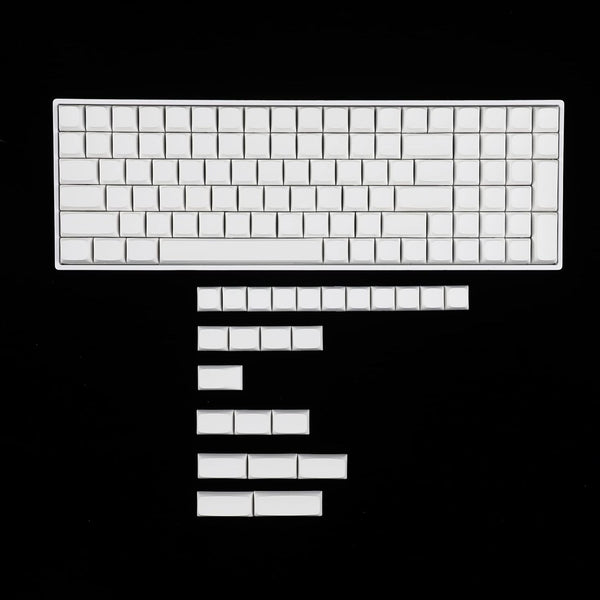 YMDK 124 Key White Blank ZDA XDA V2 PBT Keycaps for MX Keyboard 104 87 61 Melody 96 KBD75 ID80 GK64 SP84