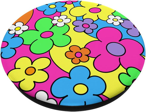 Psychedelic Daisy Flower Power Swirl PopSockets Swappable PopGrip - Hippie Indie Aesthetic