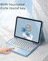 iPad 6th 5th Generation Air 2 Pro 9.7 inch Keyboard Case with Touchpad, Cute Round Key Color Keyboard, Detachable