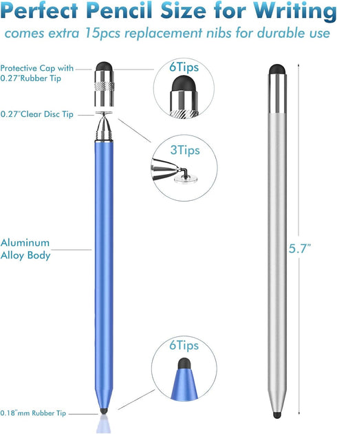 STYLUSLINK 3-in-1 Stylus Pen for Touchscreen, Rubber Disc Stylus, High Sensitivity and Precision, Universal Stylus Pen