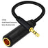 1ft 1/4 to 3.5mm Cable, Quarter inch (6.35mm) Female to 3.5mm Male Adapter, 2-Pack Nylon Braided Cable