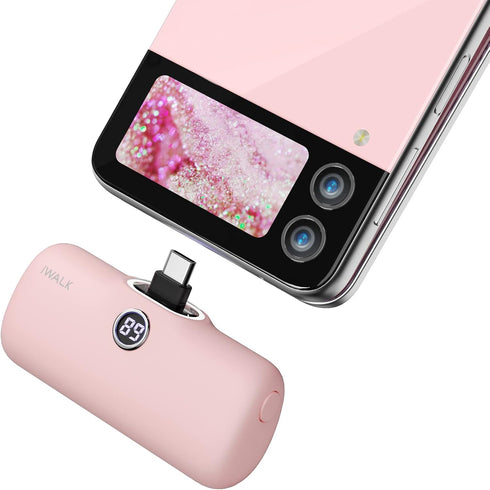 iWALK Small Portable Charger, 4800mAh, 18W PD Fast Charging Power Bank with Built-in USB-C Connector for iPhone,