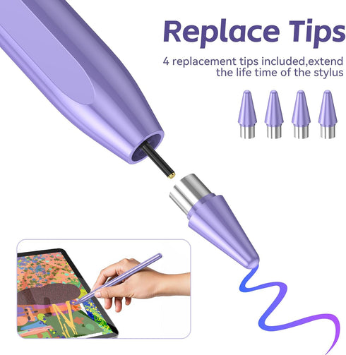 Kenkor 4 Stylus Pen for Android Touchscreen with POM Tips, Active Digital Stylus Pens for iPhone, Magnetic Tablet Pen