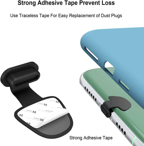 10PCS Anti Lost USB C Dust Plugs, Type C Charging Port Cover for Samsung iPhone 15, with Clean Tools