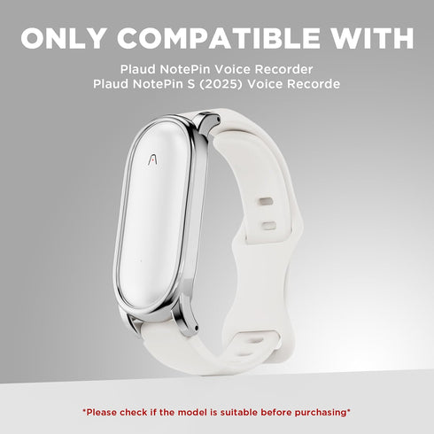 Wacanc (2025) Silicone Wristband Compatible with Plaud NotePin Voice Recorder,PC Case with Adjustable Wearable Strap