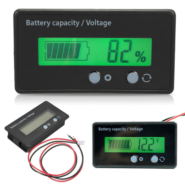 12V 24V 36V 48V Battery Indicator Voltage Tester Display Lead-acid Monitor with Cable for RV, Motor Boat, Golf Cart