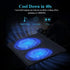 Laptop Cooling Pad with 2 Large Fans, 2-in-1 USB Port, Blue LED Light, Adjustable Stand, Compatible with 14-15-Inch Laptops, Lightweight, Quiet, Slim, Portable