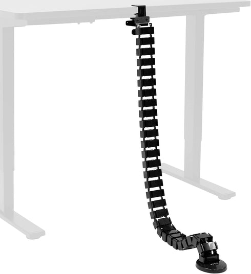 VIVO Clamp-On Desk Vertebrae Cable Management Kit, Adjustable Quad Entry Wire Organizer, Black, for Home Office