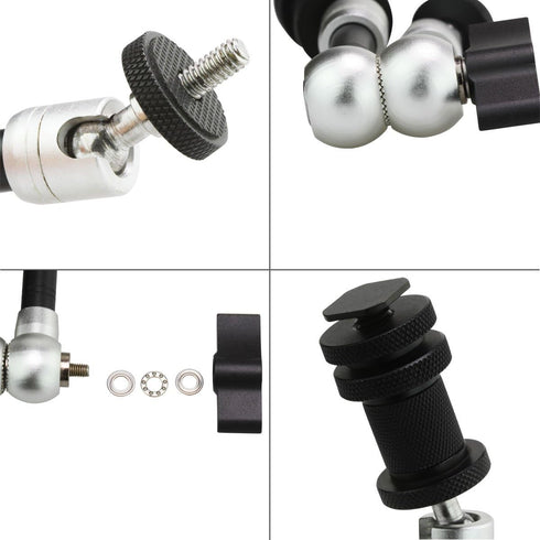 Haoge 7" Adjustable Friction Articulating Magic Arm for DSLR Rig, Camera LCD Monitor, LED Light
