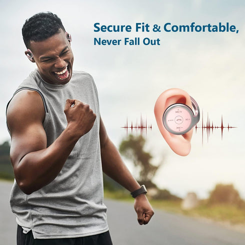 Lightweight Behind The Head Headphones, Foldable Bluetooth Sports Headset with Microphone, TF Card Slot & Carrying Case