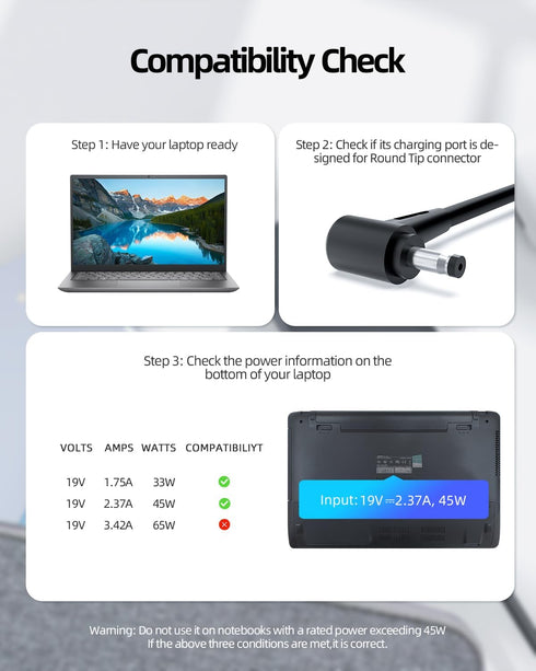 AC Charger for Asus L210MA, L210M, L510MA, L510M, R540SA, R540S, R540LA, Laptop Power Supply Cord