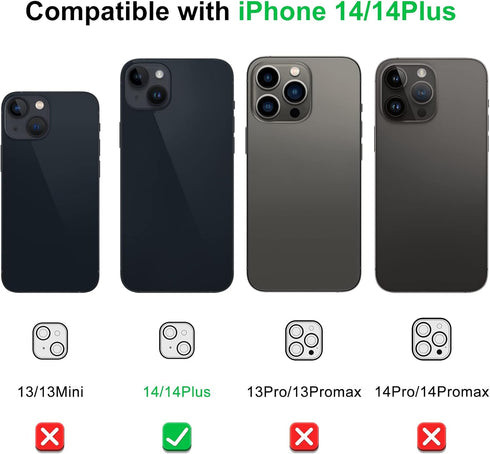 (3 Pack) 14& 14 Camera Lens Protector Compatible with iPhone iPhone Plus Camera Lens Cover Protection, HD Clear