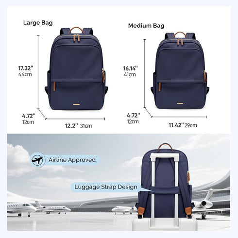 Backpack Daypack Backpack 14 Inch GOLF SUPAGS Women Laptop Casual for Work Travel College Purse Fits Notebook (Navy