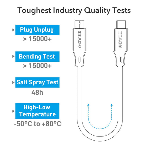 AGVEE 6ft USB-C OTG to Micro USB Cable (2 Pack) - Braided Charger for Samsung Galaxy, LG, PS4, Xbox, Android - Dark Gray
