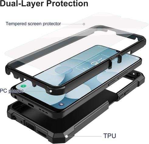 Ailiber Case for TCL 505 Phone, Jitterbug Smart 4/TCL 40 T/TCL 40XL with Screen Protector, Heavy Duty Silicone