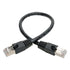 Tripp Lite Cat6a Snagless Shielded STP Patch Cable, 10G-Certified, PoE, Black M/M 1ft