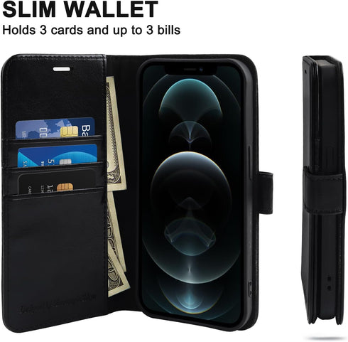 MONASAY Wallet Case for iPhone 11 Pro Max 5G - 6.5-inch Flip Folio Leather Cover with Glass Screen Protector and RFID