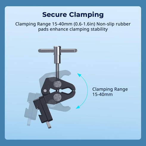 SMALLRIG 15-40mm 1.5kg 5313 V-Mount Crab-Shaped Clamp, Non-Slip Clamp, Load-Bearing Compatible with Multiple Brands