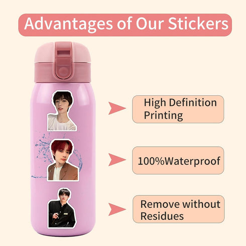 110pcs Cute Trendy Kpop Singer Boy Group Stickers, Vinyl Waterproof for Teens, Laptops, Journals, Travel Case