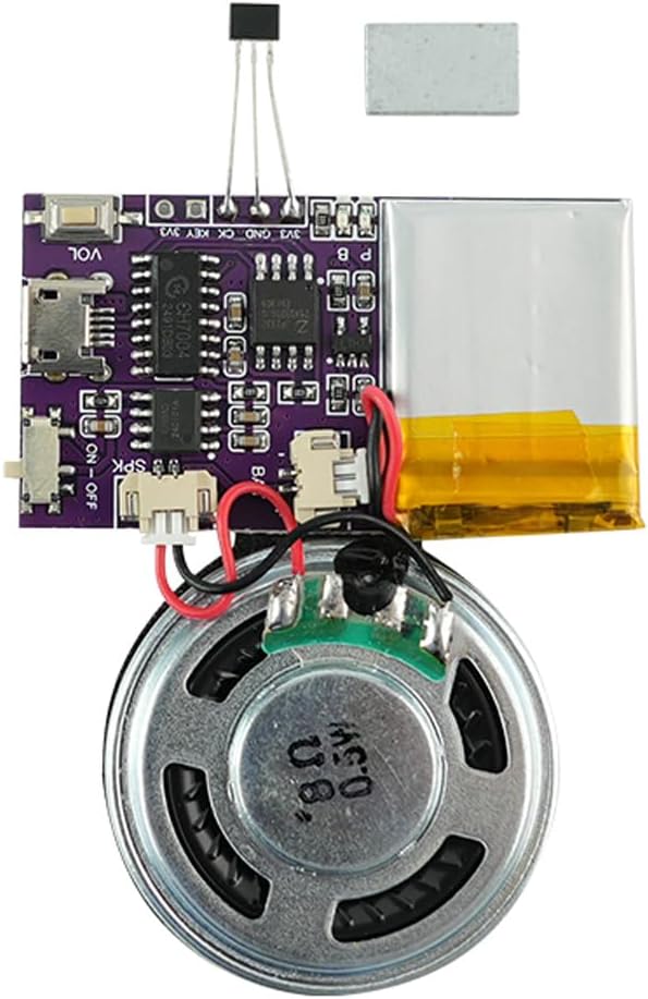 Voice Module with Magnet Sensor Control for Crafts, 16MB Sound Module with Speaker, Lithium Battery Powered