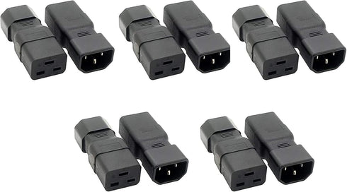 Dracaena 10 Pack PDU UPS Power IEC Male C14 to Female C19 Adapter Connector