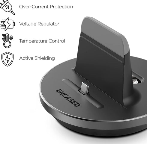 Encased Desktop Charging Stand - Adjustable Case-Friendly Dock Station Charger for USB-C Phone and Tablets