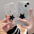 iPhone 15 Plus Case, Clear Bling Stars 3D Hearts Diamond Twinkle Star Glitter Soft TPU for Women Girls Teens