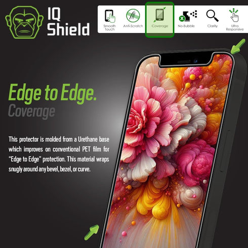 IQShield Anti-Bubble Clear TPU Film Screen Protector for Apple iPhone 13 (6.1 inch) - 2-Pack