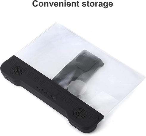 14'' Screen Magnifier with Bluetooth Speakers: 3D Projector Screen Enlarger for Movies and Games, Supports All