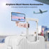Airplane Travel Essentials Phone Holder, Klearlook Universal Flight Essentials Phone Mount with Multi-Directional 360° Rotation, Travel Must Haves Handsfree Gadgets for Flying, Table or Outdoor-Pink