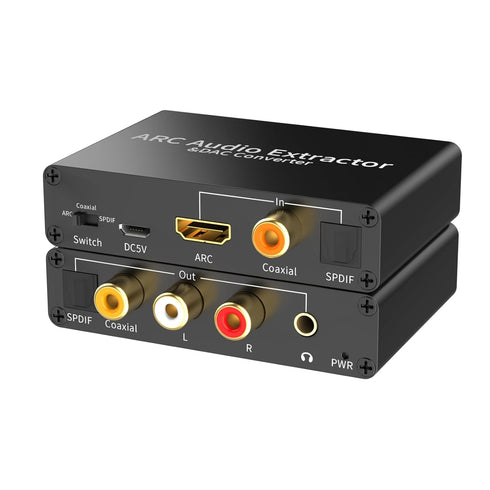 Tihokile 192KHz PS3 PS4 SPDIF/Optical/RCA/3.5mm HDMI ARC Audio Extractor, DAC Audio Converter, Digital to Analog