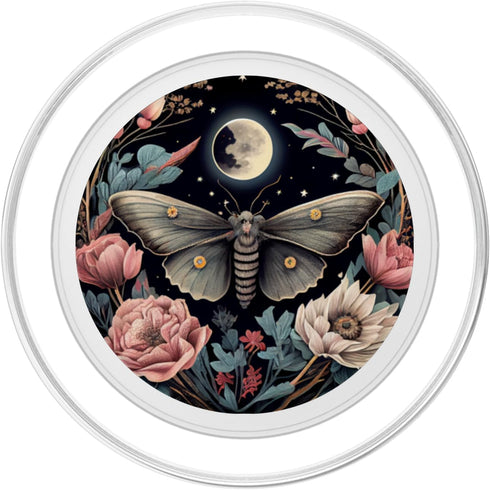 Moth Moon Flowers Astrology PopSockets PopGrip for MagSafe