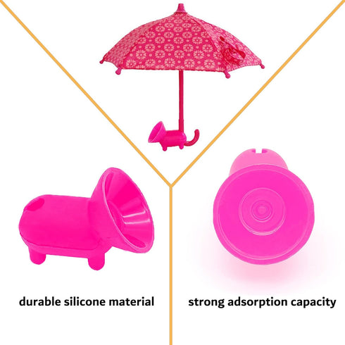 Phone Umbrella Suction Cup Stand, Universal Adjustable Piggy Phone Holder for Sun Blocker