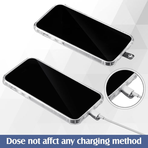 24 Pcs Universal Phone Lanyard Tab, TPU Replacement Patches for Phone Case Lanyard, Non-Adhesive Safety Lanyard (Clear)